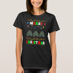 Tiere Lichter frohe Weihnachten Weihnachten Pfau T-Shirt
