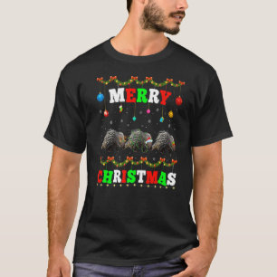 Tiere Lichter frohe Weihnachten Weihnachten Porcup T-Shirt