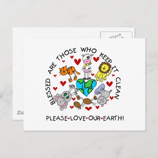 Tiere Liebe Unsere Erde Postkarte (Vorne/Hinten)