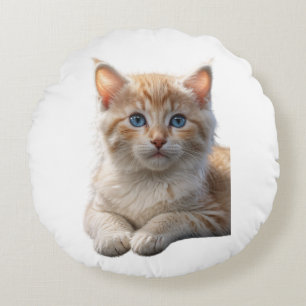 Tiere lieben Katzenkissen Rundes Kissen