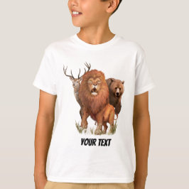 Tiere, Löwen, Bären und Hirsche, benutzerdefiniert T-Shirt