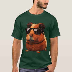 Tiere Meerschweinchen mit Sonnenbrille T-Shirt