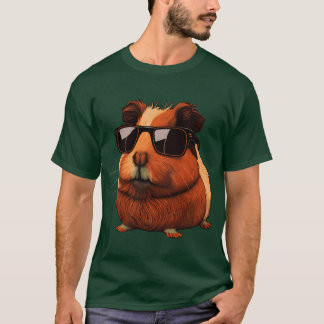Tiere Meerschweinchen mit Sonnenbrille T-Shirt