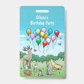 Tiere mit farbenfrohen Ballons Ausweis (Rückseite)