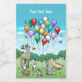 Tiere mit farbenfrohen Ballons Lebensmitteletikett (Einzelnes Label)