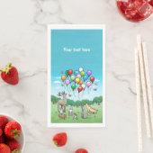 Tiere mit farbenfrohen Ballons Serviette (Beispiel)