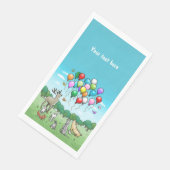 Tiere mit farbenfrohen Ballons Serviette (Ecke)