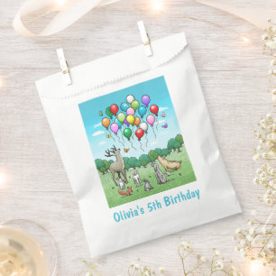 Tiere mit Geburtstagsballons Geschenktütchen