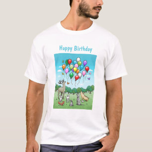 Tiere mit Geburtstagsballons T-Shirt