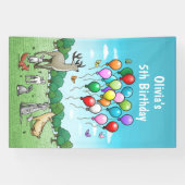 Tiere mit Luftballons Banner (Horizontal)