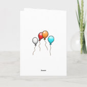 Tiere mit Luftballons Geburtstag Karte (Rückseite)