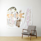 Tiere mit Maske Mädchen Babydusche L Hintergrund Wandteppich (Beispiel (Horizontal))