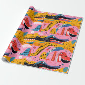 Tiere mit Mustern mit Doodles Wrapping Paper Geschenkpapier (Ungerollt)