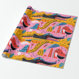 Tiere mit Mustern mit Doodles Wrapping Paper Geschenkpapier