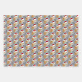 Tiere mit roten Weihnachtsmannmützen Urlaub Geschenkpapier Set (Vorderseite 2)