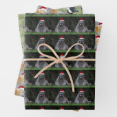 Tiere mit roten Weihnachtsmannmützen Urlaub Geschenkpapier Set (Beispiel)