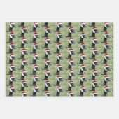 Tiere mit roten Weihnachtsmannmützen Urlaub Geschenkpapier Set (Vorderseite 3)