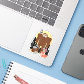 Tiere mit Waldkreaturen besetzen Aufkleber (Laptop mit iPhone)