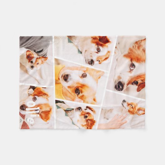 Tiere Moderne, einfache 7 Bilder Collage Fleecedecke (Vorderseite (Horizontal))