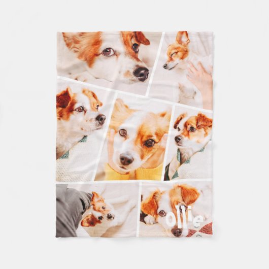 Tiere Moderne, einfache 7 Bilder Collage Fleecedecke (Vorderseite)