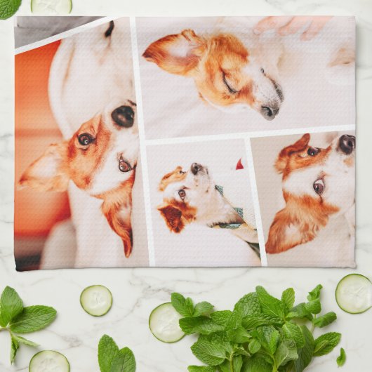 Tiere Moderne, einfache 9-Fotos-Sammlung Geschirrtuch (Gefaltet)