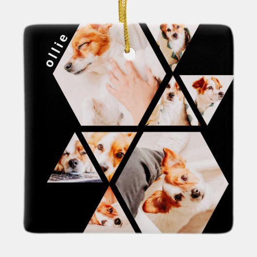 Tiere Moderne Formen Geometrisches 8 Collage Foto Keramikornament (Vorderseite)