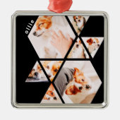 Tiere Moderne Formen Geometrisches 8 Collage Foto Ornament Aus Metall (Vorne)