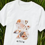 Tiere Moderne Formen Geometrisches 8 Collage Foto T-Shirt<br><div class="desc">Fügen Sie acht (8) benutzerdefinierte Fotos Ihres Haustieres und des Haustiernamens hinzu. Fügen Sie Ihre Fotos hinzu,  entdecken Sie bei Bedarf die Gruppe von Foto und Rahmen,  passen Sie das Bild an den Rahmen an,  und klicken Sie dann auf Maske.</div>