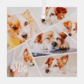 Tiere Modernes, benutzerdefiniertes 6-Bilder-Colla Ornament Aus Glas (Rückseite)