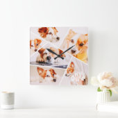 Tiere Modernes, benutzerdefiniertes 6-Bilder-Colla Quadratische Wanduhr (Zuhause)