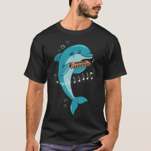Tiere Mundharmonikaspieler Musikinstrument Jazz T-Shirt