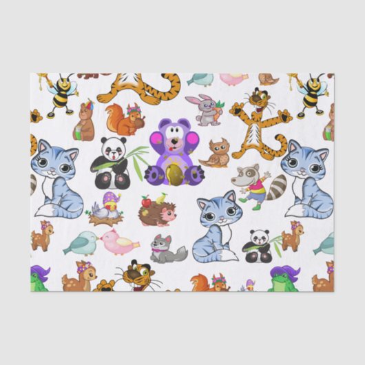 Tiere Muster  Seidenpapier (Vorderseite)
