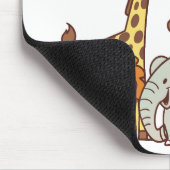 Tiere niedlicher Cartoon - Giraffe, Löwe und Affe Mousepad (Ecke)