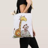 Tiere niedlicher Cartoon - Giraffe, Löwe und Affe Tasche (Von Nahem)