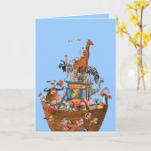 Tiere Noahs Ark - Grußkarte Karte (Gelbe Blume)