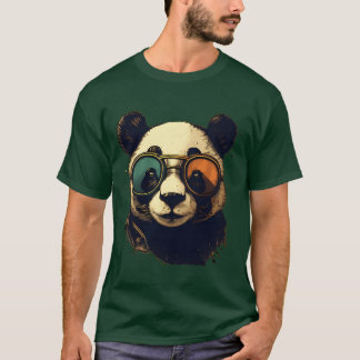 Tiere Panda trägt Sonnenbrille T-Shirt