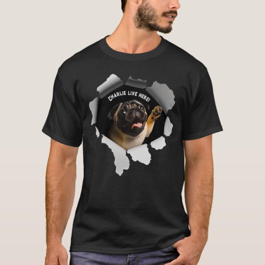 TIERE-Papiertone-Mops Lebensgeschenk T-Shirt (Vorderseite)