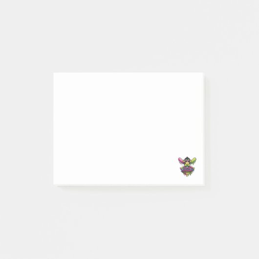 Tiere Party Baseball Lustiger Affe Damen Post-it Klebezettel (Vorderseite)