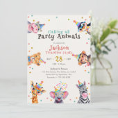 Tiere Party Editables Alter Kindergeburtstagsfeier Einladung (Stehend Vorderseite)