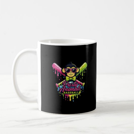 Tiere Party Frauen Baseball Lustiger Affe  Kaffeetasse (Links)