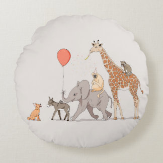 Tiere Party niedliche Kinderzimmer Geburtstagshund Rundes Kissen