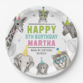 Tiere Party Wildtier Geburtstagspolben Pappteller (Vorderseite)