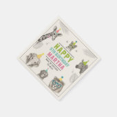 Tiere Party Wildtier Geburtstagspolben Serviette (Ecke)