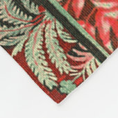 TIERE, PFERDE, HOLZ, Rot, Grün Fleecedecke (Ecke)