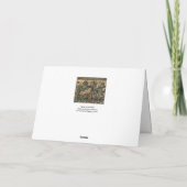 TIERE, PFERDE, HOLZGEBÄUDE, blaugrüne Blüten Karte (Rückseite)