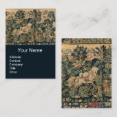 TIERE, PFERDE, HOLZGEBÄUDE, blaugrüne Blüten Visitenkarte (Vorne/Hinten)