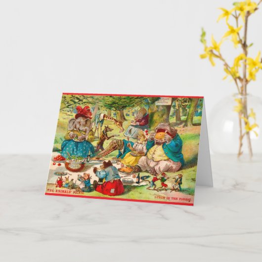 Tiere Picnic Karte (Gelbe Blume)