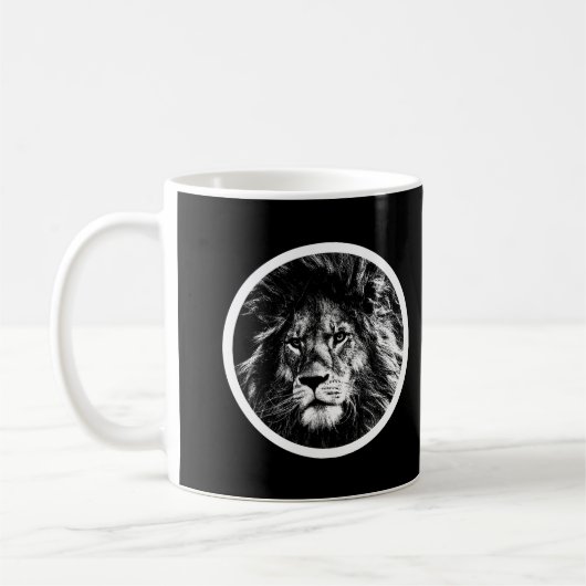 Tiere Pop Art Template Lion Gesicht der König Kaffeetasse (Links)