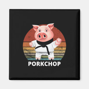 Tiere Puns Schweinekarate Schweinekochen-Pun Magnet