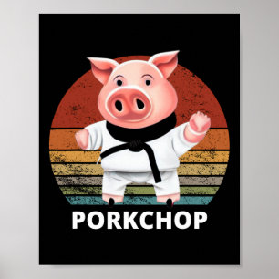 Tiere Puns Schweinekarate Schweinekochen-Pun Poster